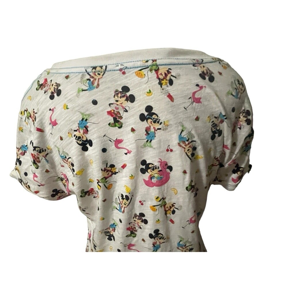 Disney Parks Mickey and Minnie Scoop Neck Shirt Women’s Small Summertime Fun New - Picture 3 of 16